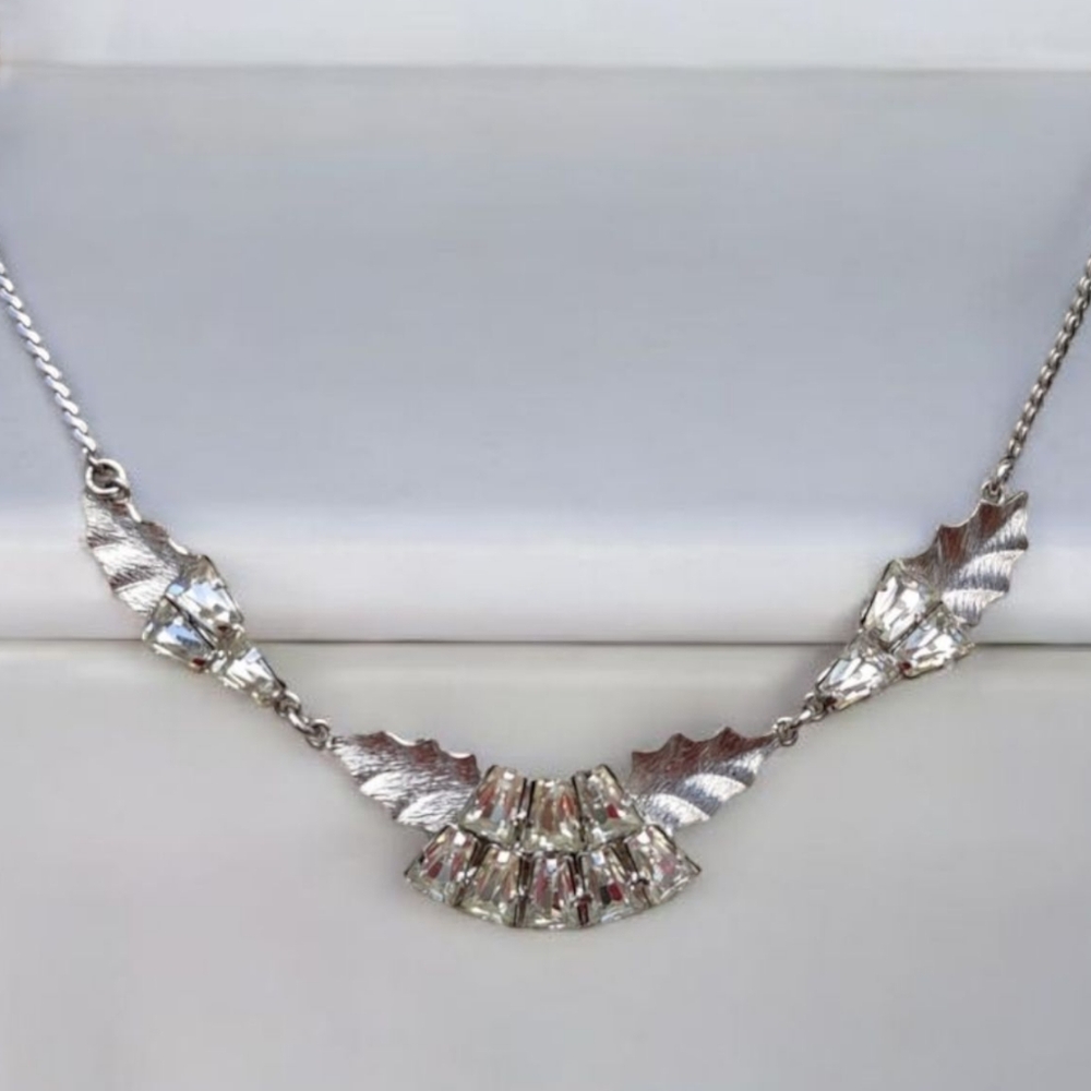 Elegant Sterling Silver Star-Art Necklace with rhinestones HALF OFF!